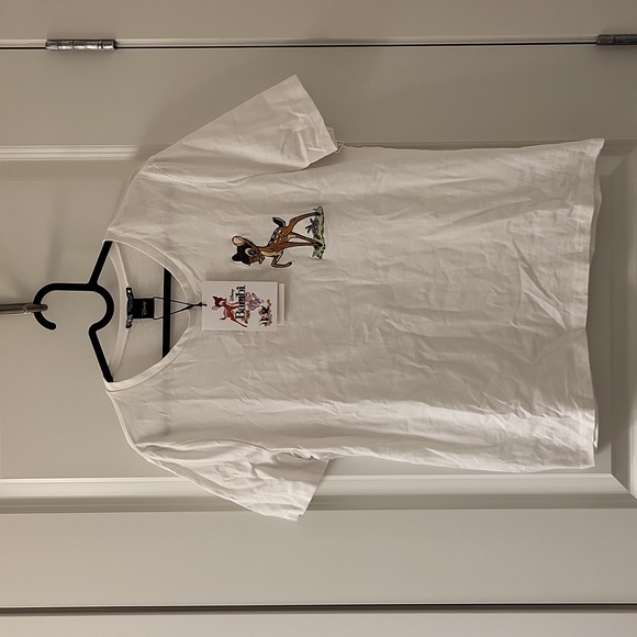 Zara Bambi NWT White T-Shirt - Picture 1 of 2